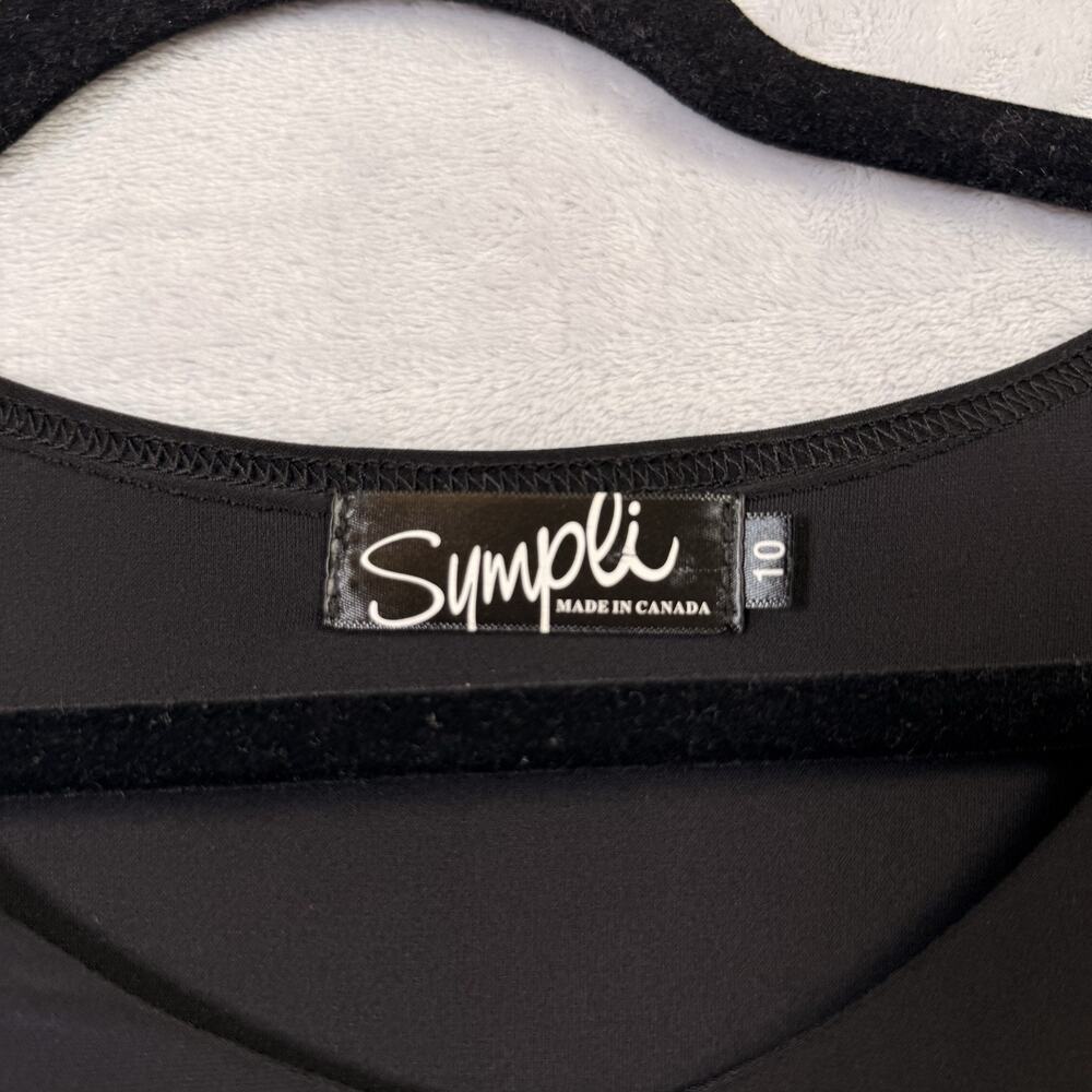 Sympli Tunic Top Asymmetrical Women's 10 Black Stretch Quiet‎ Luxury Comfort - Picture 4 of 14